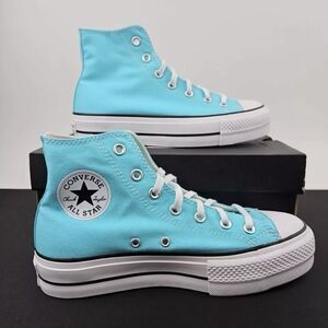 Converse Chuck Taylor All Star‎ Women's 9 CTAS Lift Hi Platform Cyan Teal Blue